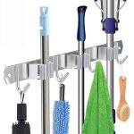 Porte balai mural, support mural en acier inoxydable organisateur vadrouille de rangement mont sur placard ...