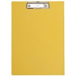 Porte - bloc - maul - a4 - jaune - carton plastifi� - pince plate en m�tal