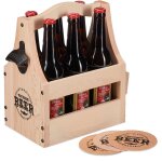 Relaxdays - porte - bouteille en bois, avec décapsuleur, 6 bouteilles, caisson, cadeau pour la fête des ... Relaxdays - porte - bouteille en bois, avec décapsuleur, 6 bouteilles, caisson, cadeau pour la fête des ...