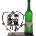 Porte - bouteilles  vin anthracite 32 x 23 cm - couple d'amoureux sur une balanoire en forme de c?ur ...