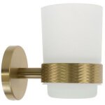 Porte - brosse � dents en acier dor� avec verre de verre satin� salle de bain 87928