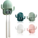 Porte brosse  dents, porte brosse  dents mural, 4 pcs forme de cactus organisateur de brosse  dents ...
