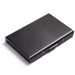 Porte - cartes � fentes - protection rfid - portefeuille m�tallique noir anti - piratage