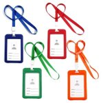 Porte - cartes - non sp�cifi� - 4 pcs - 4 couleurs - lani�re durable - plastique pp