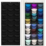 Porte chapeau, range casquette, organisateur de casquette, porte casquette mural avec 24 poches, �tag�re ...