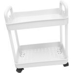 Porte - chariot  double couche?mobile double couche panier rack de stockage chariot tagre de rangement ...