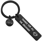 Porte - cl�s en acier inoxydable � merci pour tous les orgasmes � - cadeau humoristique noir pour couples ...