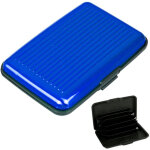 Porte - cl�s en aluminium bleu anti - rfid - s�curis� et �l�gant