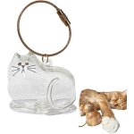 Porte - cl�s bouteille transparente pour r�cup�rer les poils de chat, souvenir, bo�te de rangement, anneau ...