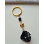 Porte - cl�s dor� en verre v�nitien noir