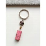 Porte - cl�s �l�gant femme rose turquoise arbre du bonheur h�matite