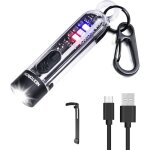 Porte - cl�s lampe torche 700 lumens rechargeable edc lampe de poche lumineuse avec lampe torche uv 405 ...