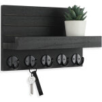 Porte - cl�s mural d�coratif avec �tag�re, dot� de grands crochets pour sacs, manteaux et parapluies ...