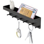 Porte - cl�s mural, porte - cl�s mural avec ruban adh�sif, plateau � courrier, 6 crochets pour cl�s au ...