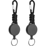 Porte - cl�s r�tractables, 2pcs porte - badge mousqueton robuste, r�tractable badges reel clip avec lani�re ...