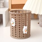 Porte - crayons en rotin tiss� kawaii pour bureau, porte - crayons kawaii mignon pour les �coliers, porte ...