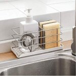 Porte - �ponge en acier inoxydable 304, multifonctionnel pour �vier de cuisine, organisateur d'�vier, ...