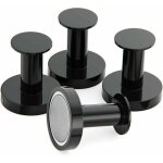 Porte manteaux aimant�s pour accrocher manteaux et sacs, 4 crochets muraux noirs extr�mement solides, ...