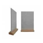 Porte menu de table en bois brut dimensions 21 x 6, 5 x 2, 4 cm avec plexi a4 - lot de 2 Porte menu de table en bois brut dimensions 21 x 6, 5 x 2, 4 cm avec plexi a4 - lot de 2