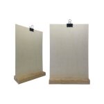 Porte menu de table en bois brut dimensions 21x6, 5x2, 4 cm avec porte document a4 - lot de 2 Porte menu de table en bois brut dimensions 21x6, 5x2, 4 cm avec porte document a4 - lot de 2