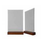 Porte menu de table en bois couleur ch�ne dimensions 15x3, 6x2, 3 cm avec plexi a5 - lot de 2