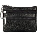 Porte - monnaie court en cuir avec porte - cl�s (noir)
