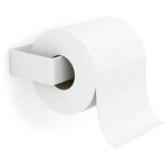 Porte - rouleau papier toilette adh�sif en acier et finition blanc mat poids maximum : 1, 5 kg mesures ...