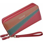 Portefeuille pour femme avec double fermeture clair (rouge) - fei yu