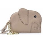 Portefeuille mini zipp en cuir de vachette pour femme (gris) fei yu