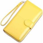 Portefeuille zipp de grande capacit pour femmes (jaune) - fei yu