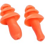 Lot de 50 paires de bouchons d'oreilles rutilisable en tpr avec cordon (50 paires) orange