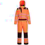 Portwest - combinaison de pluie haute visibilit� pw3 orange / noir m