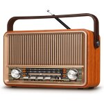 Poste radio vintage, am / fm / sw radio portable avec batterie rechargeable 1800mah, ou alimentation ...