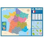 Poster p�dagogique - carte de la france administrative - 52x76cm - a afficher - bouchut