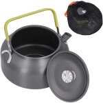 Pot d'eau en alliage d'aluminium de bouilloire de camping en plein air de 1, 2 l avec sac pour pique ...