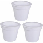 Pot de fleurs solaire led pot de fleurs lumineux �clairage solaire du pot de fleurs, blanc satin�, batterie ...