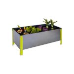 Potager urbain m�tallique 410x900x600 mm, 140 l, jardini�re ext�rieure r�sistante vert / galvanis� ? ...