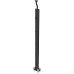 Poteau pour garde - corps - 98. 4 - 104. 4cm de haut - aluminium noir - avec 5 supports de tubes bien ...