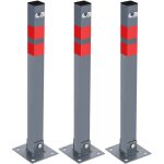 Hengda - poteau de parking 3x poteau de dlimitation 65cm barrire de parking rabattable bollard  btonner ...