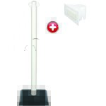 Poteau pvc blanc sur socle lesté 3kg avec support panneau - 2000079 Poteau pvc blanc sur socle lesté 3kg avec support panneau - 2000079