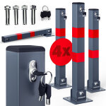 Poteau de stationnement, de parking, barrire de stationnement pliable avec cls 4x