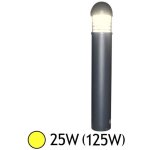 Potelet transparent gris 230v 25w 3000�k 100x16. 5cm ip65 rond