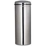 Poubelle en acier inoxydable de 50 l corbeille a papier rangement des dechets en metal