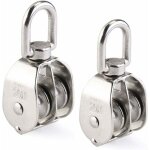 Poulie double 2pcs inox 304 pivotant double poulie