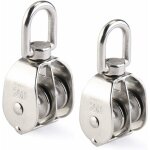 Poulie double 2pcs inox 304 pivotant double poulie - - trimec
