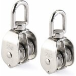 Poulie double 2pcs inox 304 pivotant double poulie - trimec Poulie double 2pcs inox 304 pivotant double poulie - trimec