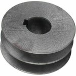 [jamais utilis�] poulie double gorge m�tal 72mm ? pour moteur de d�coupe d'acier ? fente de cl� 8mm ? ...