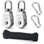 Poulie de levage, 2 pices 15mm poulie en acier inox 304, 2 pices m15 poulie simple, pour cordes et ...