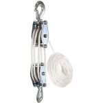 Poulie de palan � corde de 1100 livres - acier galvanis� - 3 poulies - levage 2, 5m - corde de nylon ...