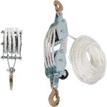 Poulie de palan  corde de 2tonne, charge maximale de 2 tonnes, crochets en acier robuste, poulie de ...